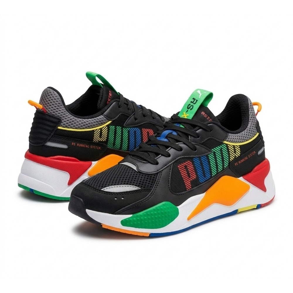 Puma RS-X Reinvention Black Multicolor Running System Sneakers 369579-01 Sz 11.5